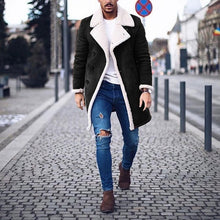 Load image into Gallery viewer, Faux Fur Fleece Faux Leather Jacket Men Winter Brown Suede Jacket Warm Bomber Long Coats Male Outwear Thicken Jacket  Plus Size
